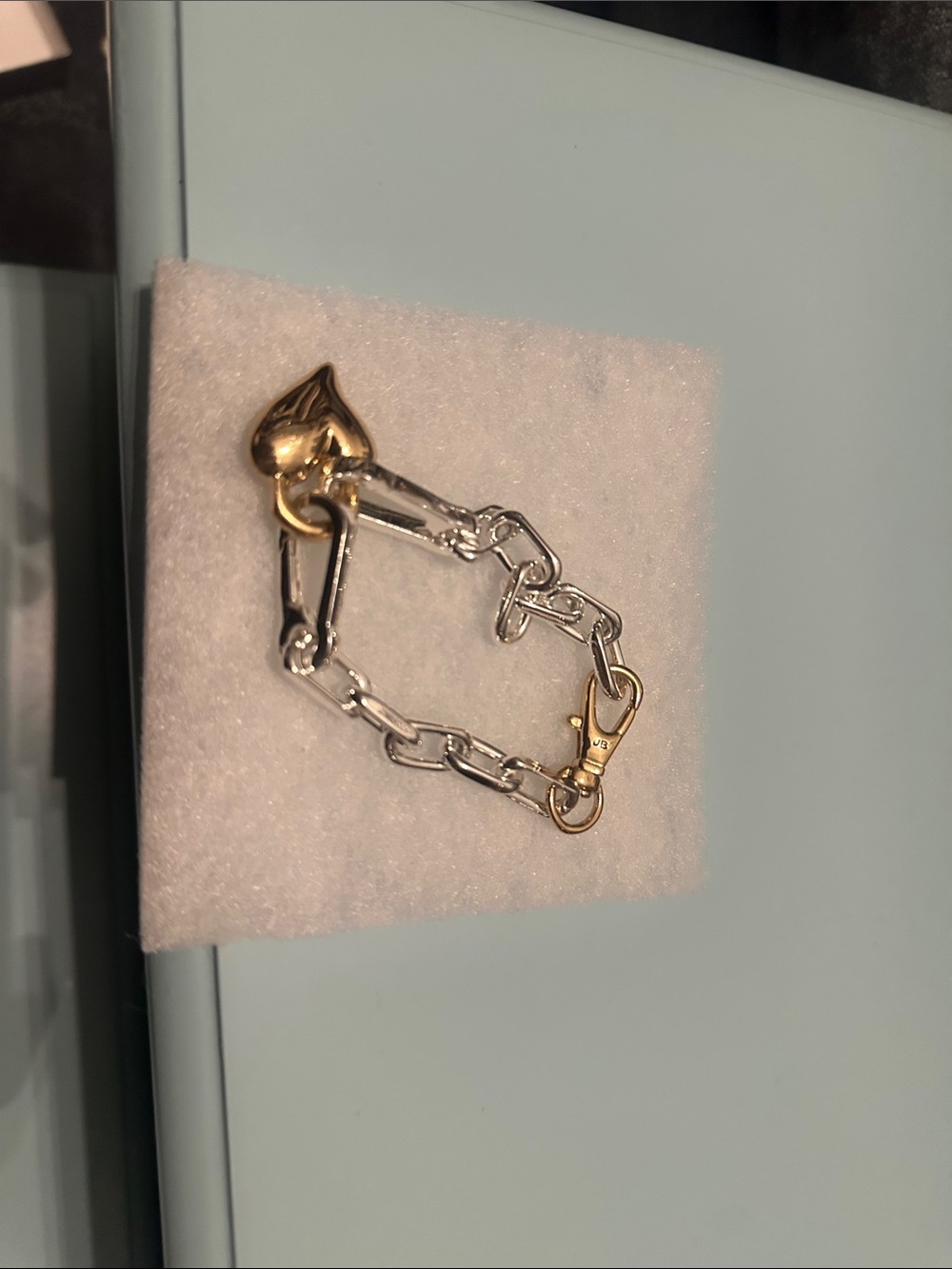 Jenny Bird Two-Tone Heart Charm Bracelet in Gold & Silver